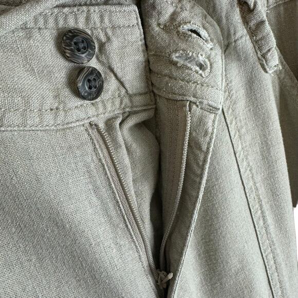 Cabela's Tan Linen Viscose High Rise Lightweight Capri Casual Pants Size 10 - Picture 6 of 9